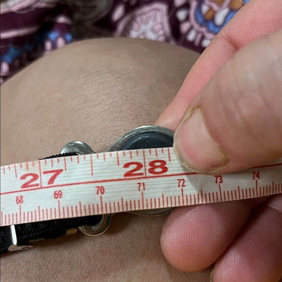 Unique Vintage Black Belt with Silver Accent
